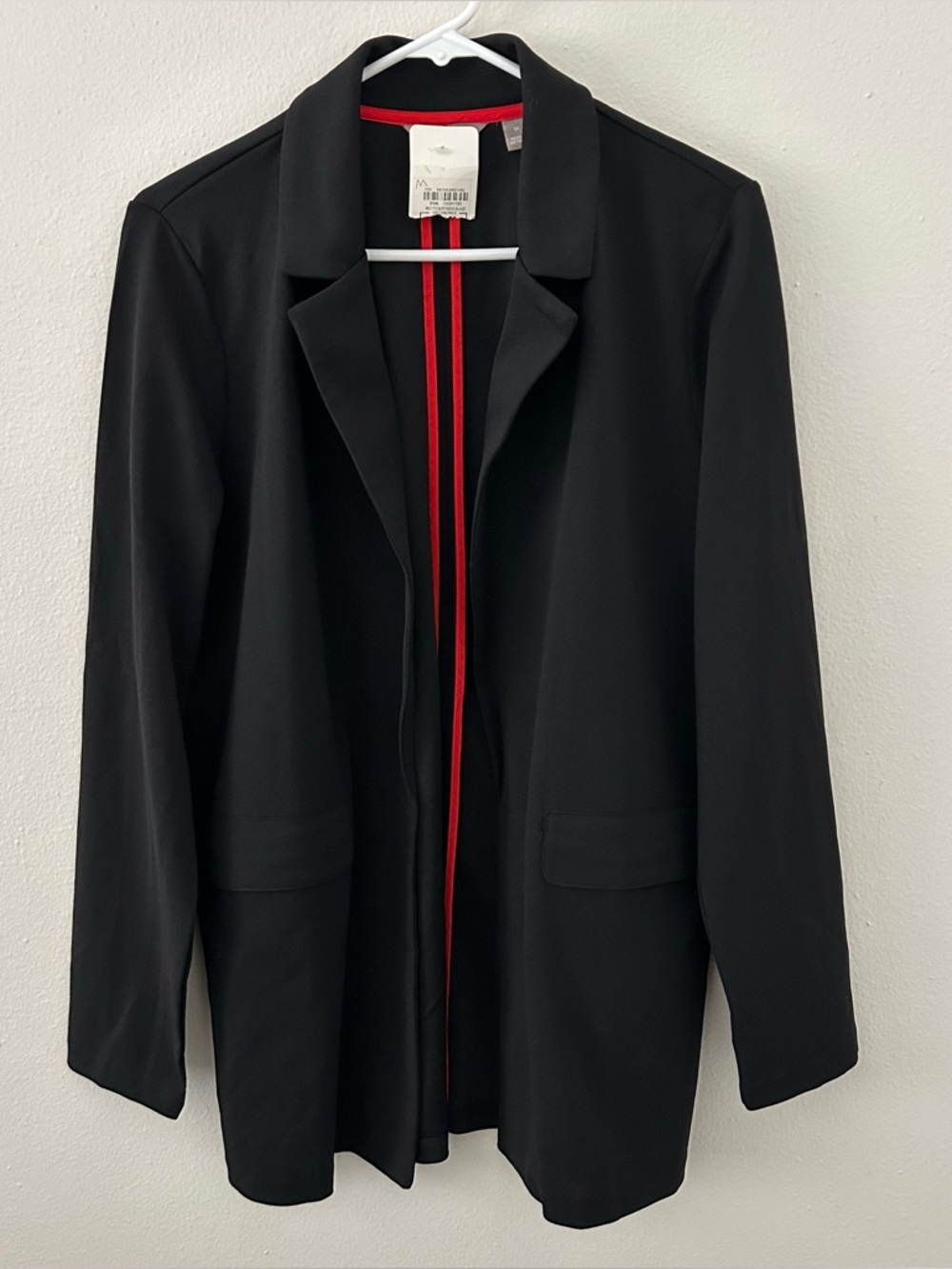 Motto Boyfriend Blazer Women’s M Black Open Front Jacket Career Office NWT